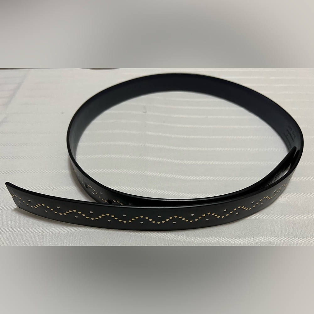 *SOLD* Preloved Genuine Leather Gold/Silver Nail Studded Ferragamo Belt